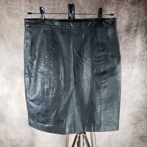 Vintage I.O.U. Leather Black Skirt